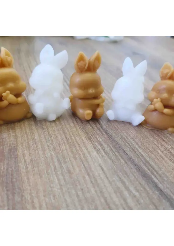 Sabrina Organizasyon 25 adet Asetat Kutu Kokulu Mum Tavşan Figürü